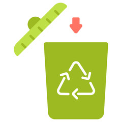 Trash bin with recycle symbol vector illustration