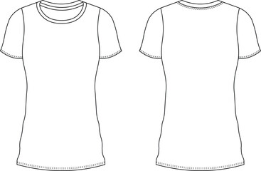 White T-Shirt Mockup | Blank Front & Back Apparel Template for Custom Design & Branding