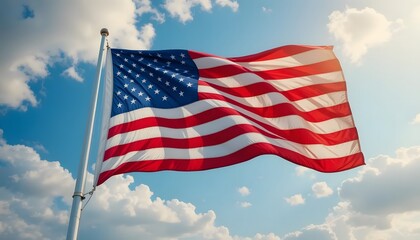 Obraz premium Glorious Fireworks Illuminate the American Flag on Independence Day