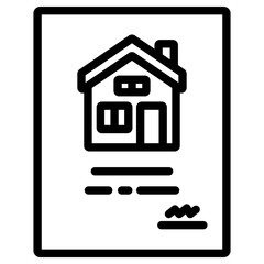 부동산 집 계약서 아이콘