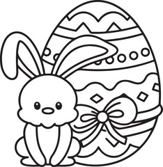Naklejka premium Adorable Easter Coloring Pages: Cute Bunnies, Eggs, and Spring Designs for Kids & Family Fun – Instant Download
