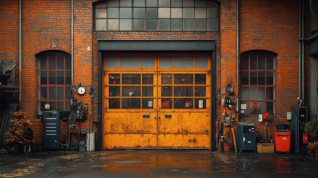 Rusty Industrial Doorway: A Glimpse into the Past