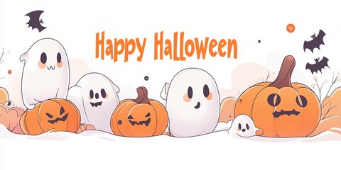 logo with the inscription Happy Halloween on a white background 