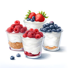 Digital technology yogurt watercolor design illustration