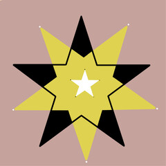 gold star on a black background