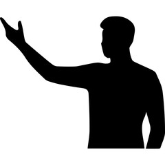 Man Waving Hand Silhouette