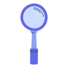 This illustration presents a magnifying glass, suitable for topics involving investigation and exploration, search and science.