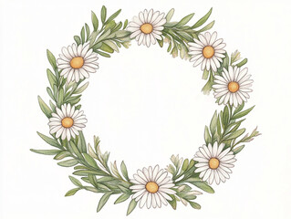Obraz premium Delicate Floral Wreath Illustration
