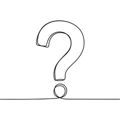 Question mark linear background. One continuous line drawing of question mark. Vector illustration. Question mark isolated
