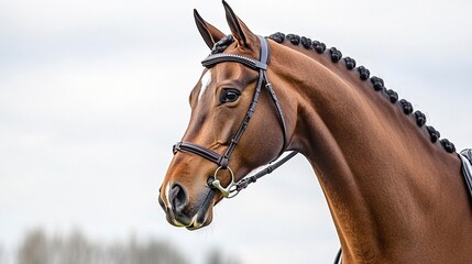 Obraz premium Bay sport horse isolated on white background 