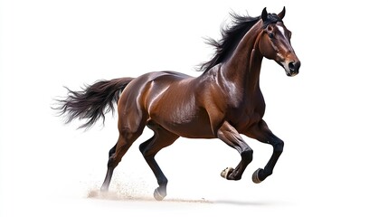 Naklejka premium Bay sport horse isolated on white background 
