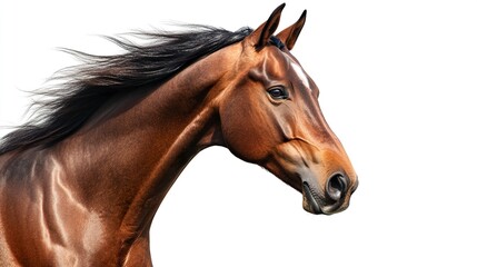Fototapeta premium Bay sport horse isolated on white background 