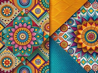 Vibrant Geometric Patterns: Bold Colors & Modern Design Stock Photo