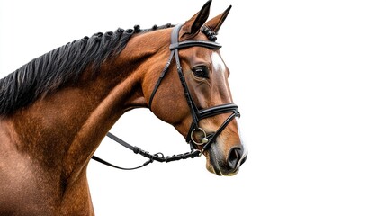 Fototapeta premium Bay sport horse isolated on white background 