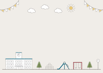 街並み（カラフル・フレーム）