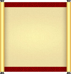 Chinese Traditional Scroll, Elegant Oriental Banner with Classic Patterns, suitable for various Oriental and Chinese-style designs, as well as festivals and celebrations.