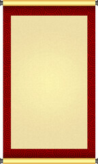 Chinese Traditional Scroll, Elegant Oriental Banner with Classic Patterns, suitable for various Oriental and Chinese-style designs, as well as festivals and celebrations.