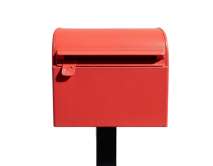 red mailbox isolated on white