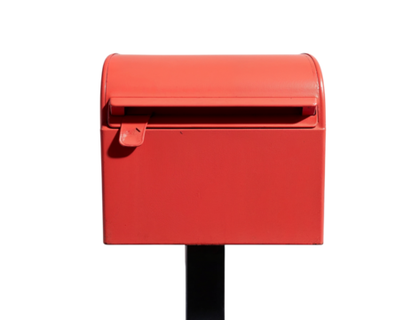 red mailbox isolated on white