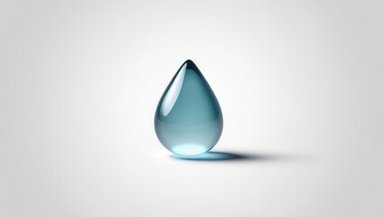 Fototapeta premium A single, smooth water droplet reflecting light against a softly blurred background, creating a serene and calming effect.