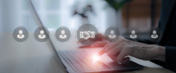 Business ecosystems and partnerships concept. Deal and agreement. Teamwork and business...