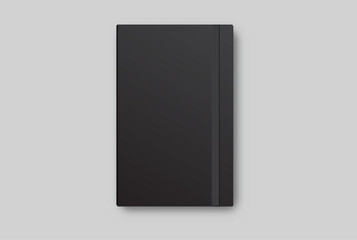 Vector realistic 3d hardcover notebook and bookmark with white blank paper isolated on background. For the business presentation journal, notepad, booklet, catalogue, publisher, advertising corporate
