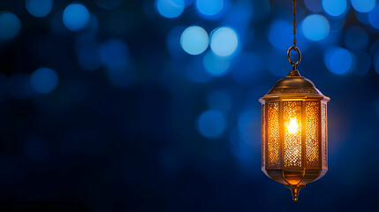 Warm Lantern Glow with Bokeh Background for Cozy Ambiance