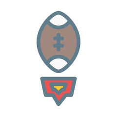 American Football. This is a vector single icon with a filled outline style. Suitable for any purpose, such as website design, mobile app design, logo design, pattern design, etc.