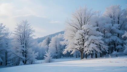  Serene Snowy Pathway Through Frosty Forest with White Landscape