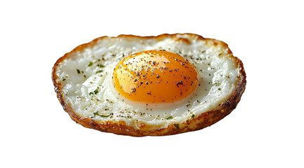 PNG, Burger ingredients, scrambled eggs, isolated on white background, created and generated by AI technologies.