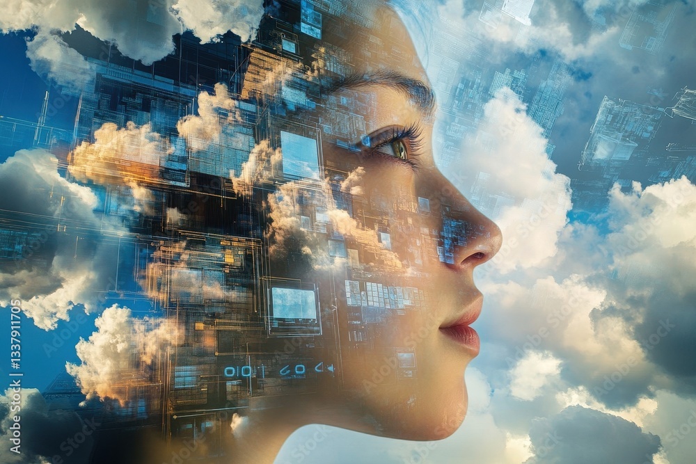 Poster real-time data synchronization between cloud platforms optimizes workflow and enhances collaboration