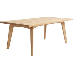 Fototapeta premium Minimalist Wooden Dining Table Isolated on White Background