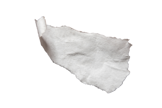 Peeled triangle shape white paper