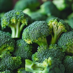 Fresh Broccoli Florets Macro Shot Displaying Healthy Eating Concept