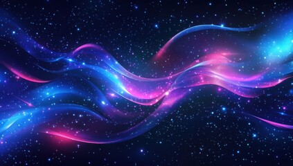 Obraz premium Dynamic Multicolor Light Energy on Dark Background, Abstract Art