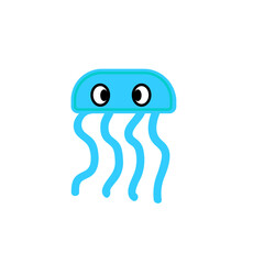 blue jellyfish vector illustration