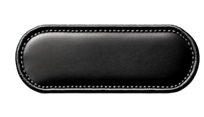 a close-up shot of a stylish black leather grip or handle, showcasing its intricate design and texture