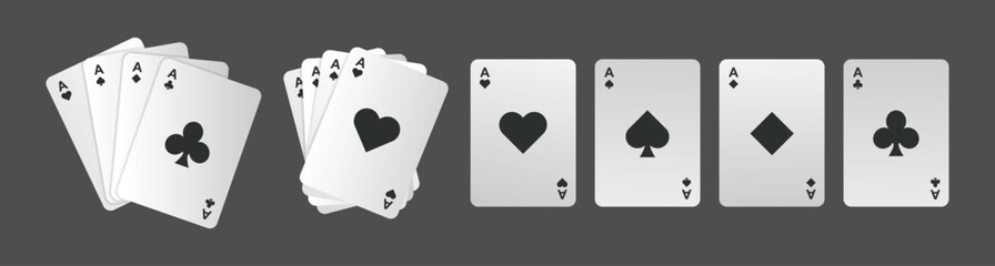 ace card one set white flat color