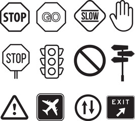 Printable vector illustration of street sign