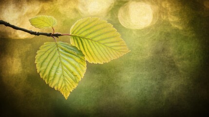 A single leaf in focus amidst a tranquil forest, sunlight weaving through trees, evoking harmony and natural beauty.