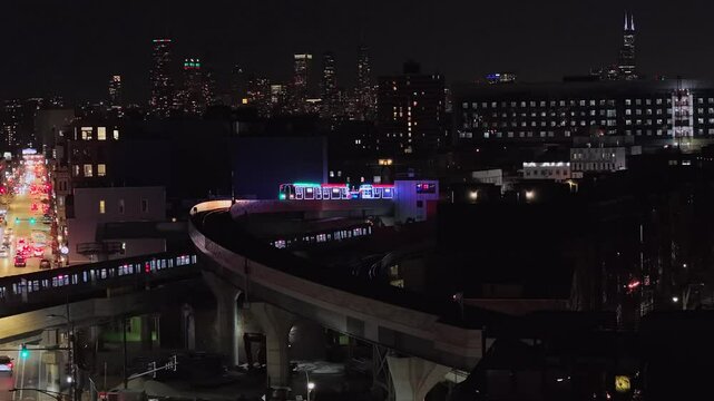 Holiday Train goes over  Belmont Bypass in lakeview