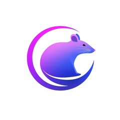 Obraz premium VibrantGradientRodentInCrescentMoonDesignElegantLogo