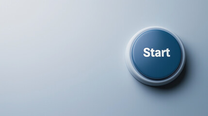 Pressing the Start: A close-up of a modern, glossy button with the word "Start" illuminated, ready to begin a journey or activate a function, symbolizing the commencement of a process.