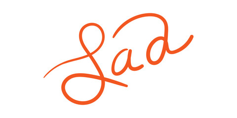 Poignant elegant serif typography featuring the word 'Sad' in a graceful and emotive design, perfect for emotional storytelling, art prints, or melancholic branding.