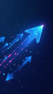 Abstract blue background, speeding arrows symbolize fast data transfer , circuit, signal, futuristic