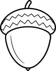 Simple Acorn Outline Vector – Perfect for Autumn and Fall-Themed Designs