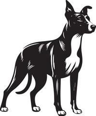 Black and White Vector Dog Illustration | High-Quality Pet Silhouette Art