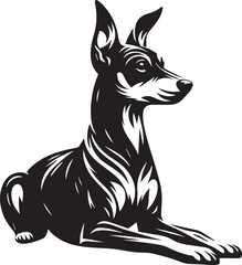 Black and White Vector Dog Illustration | High-Quality Pet Silhouette Art