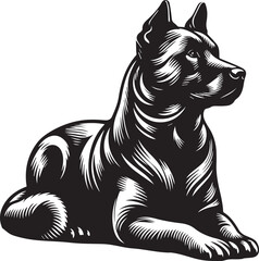 Black and White Vector Dog Illustration | High-Quality Pet Silhouette Art