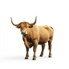 A cow isolated on a white background
